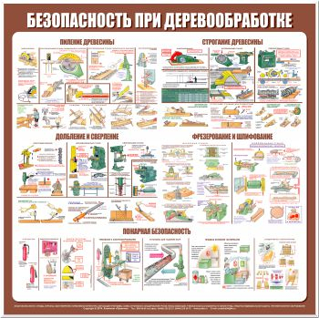 С27 Стенд безопасность труда при деревообработке (1000х1000 мм, пластик ПВХ 3 мм, алюминиевый багет золотого цвета) - Стенды - Тематические стенды - Магазин охраны труда Протекторшоп